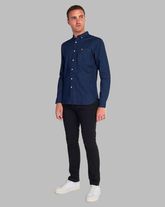 Lyle and Scott Denim Shirt Indigo Blue