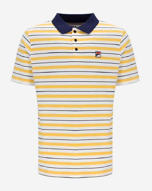 FILA ARLO Striped Polo Egret/Amber/Navy FILA