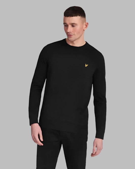 Lyle and Scott Cotton Crew Neck Jumper Dark Navy