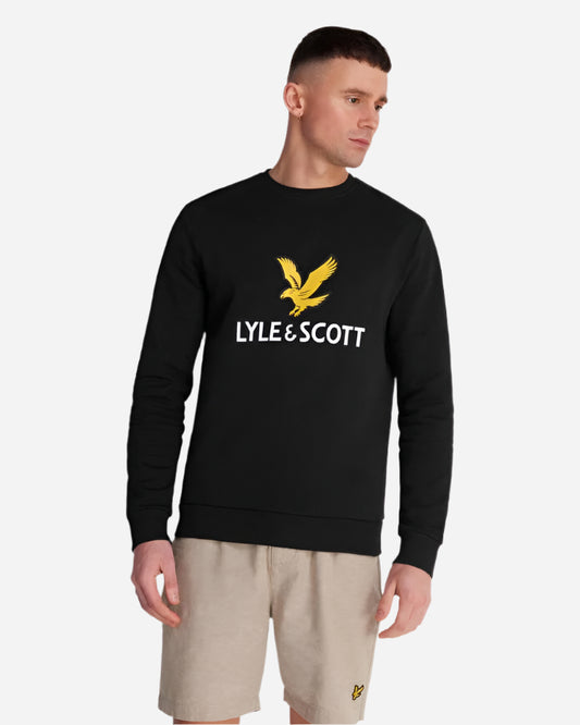 Lyle and Scott Logo Sweatshirt Black - indi menswear