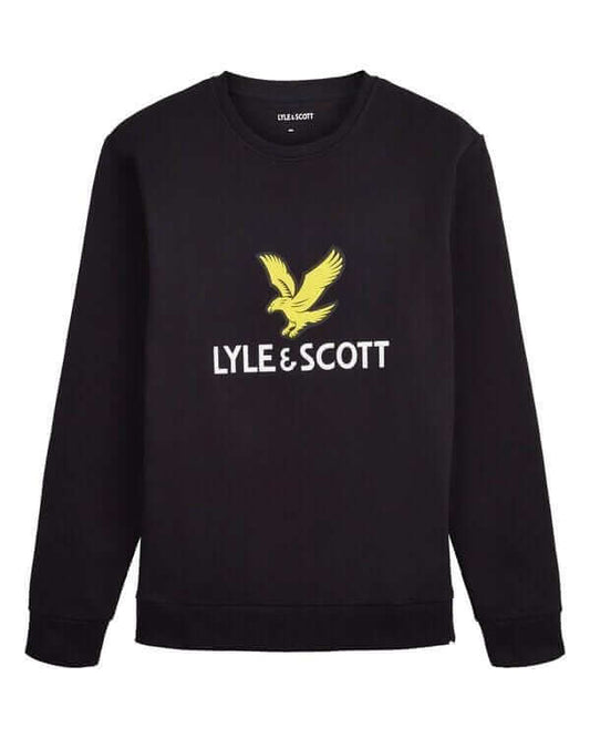 Lyle and Scott Logo Sweatshirt Black - indi menswear