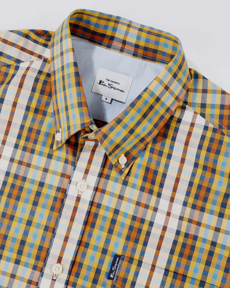 Ben Sherman Linear Check Shirt Dijon-HALF PRICE!