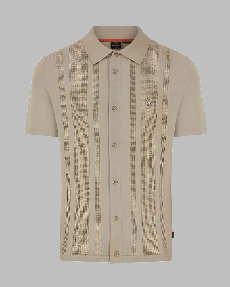 Merc ELSTED Knitted Polo Beige