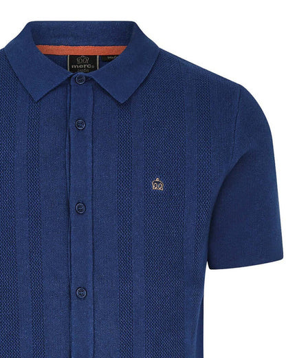 Merc ELSTED Knitted Polo Blue