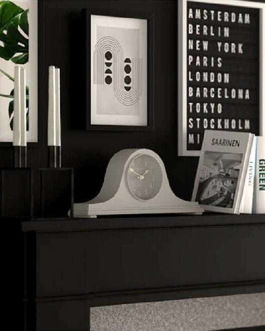 Newgate TIME MACHINE Mantel Clock Overcoat Grey Newgate