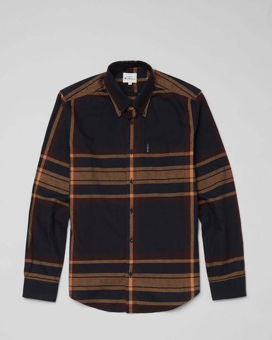 Ben Sherman Shirt Oversized Check Caramel-HALF PRICE!