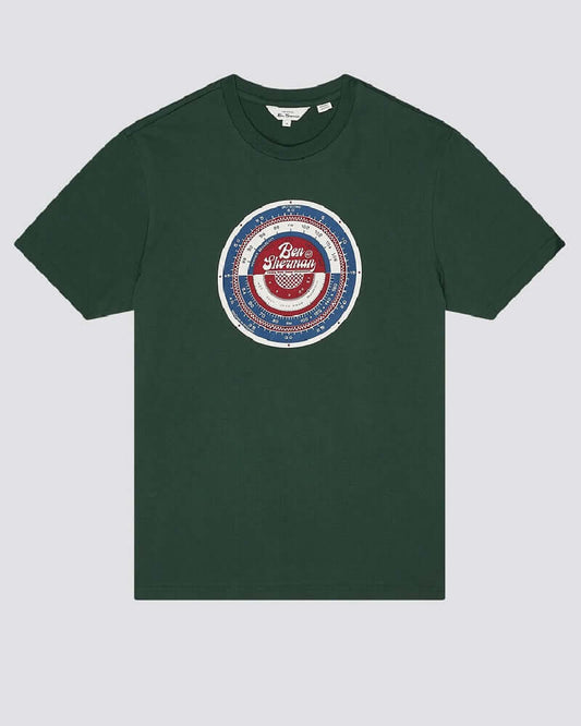 Ben Sherman Radio Dial T Shirt Dark Green-HALF PRICE!