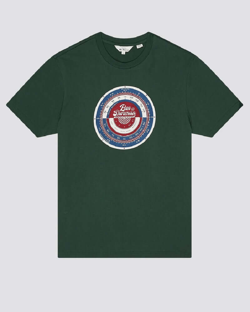 Ben Sherman Radio Dial T Shirt Dark Green-HALF PRICE!