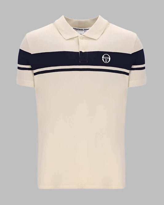 Sergio Tacchini YOUNG LINE Polo Shirt Buttercream/Maritime Blue-20% OFF!