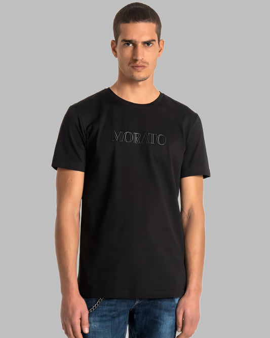 Antony Morato Slim Fit T Shirt With Embossed Logo Black-HALF PRICE!