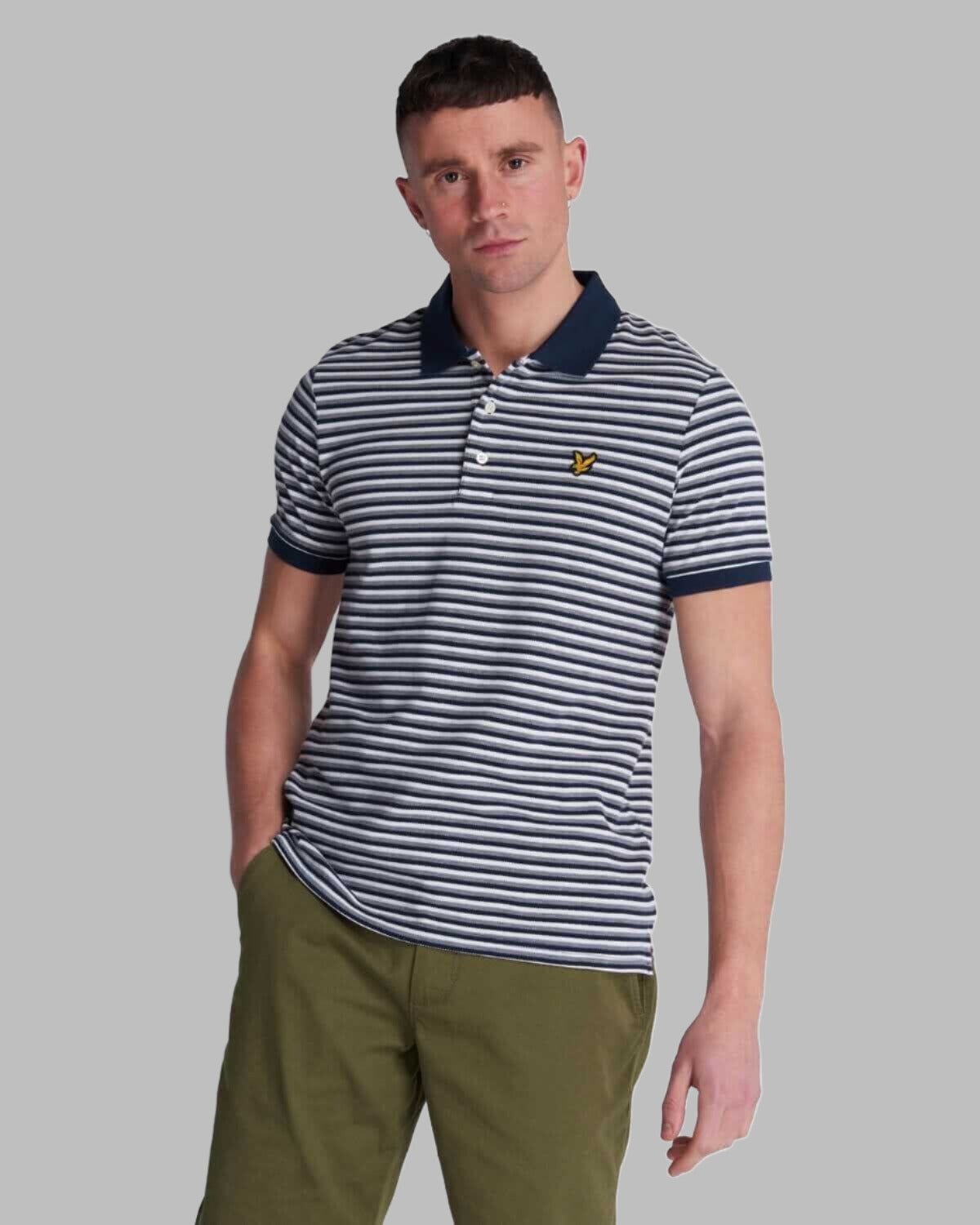 Lyle and Scott Stripe Polo Shirt Navy