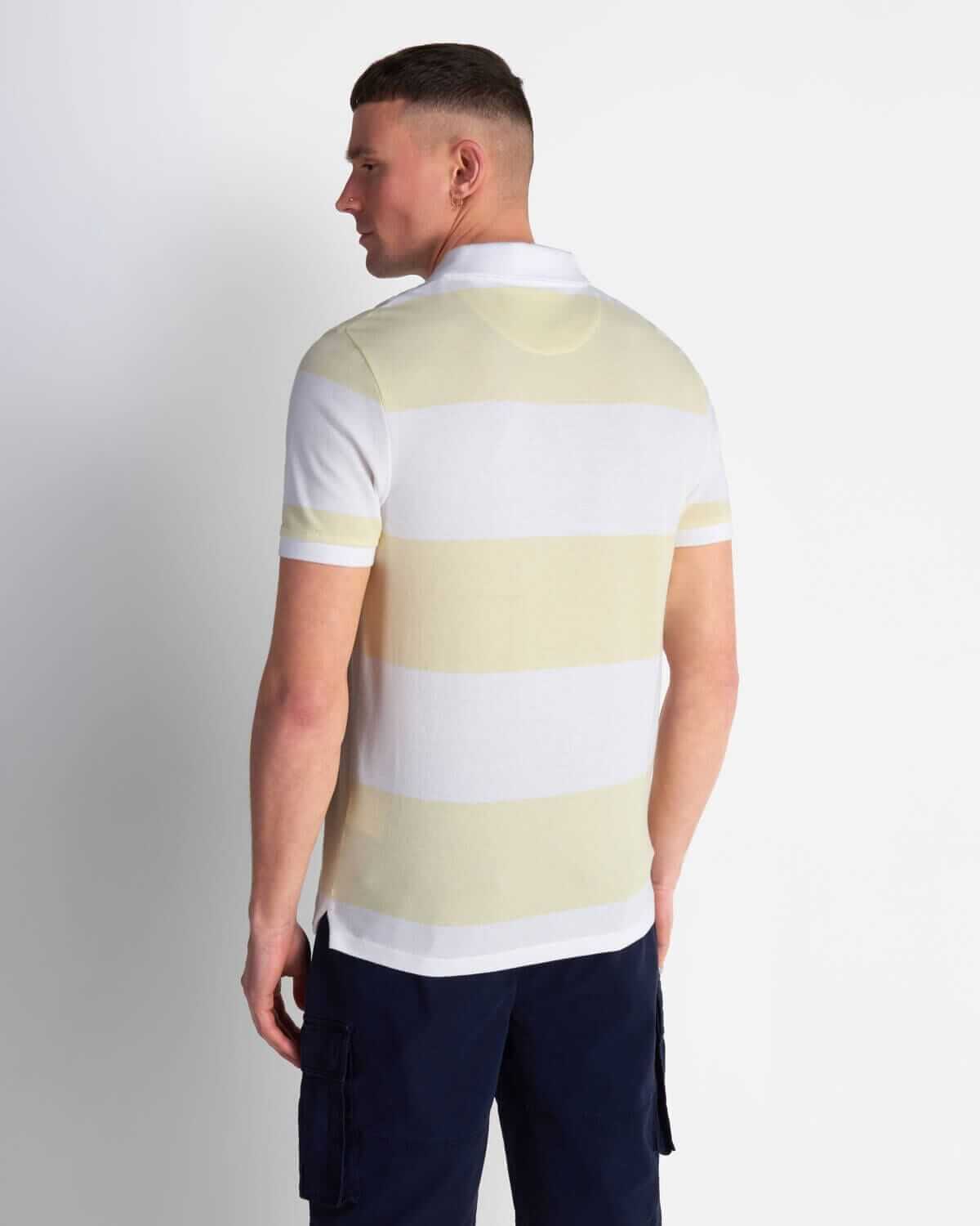 Lyle and Scott Wide Stripe Polo Buttercream