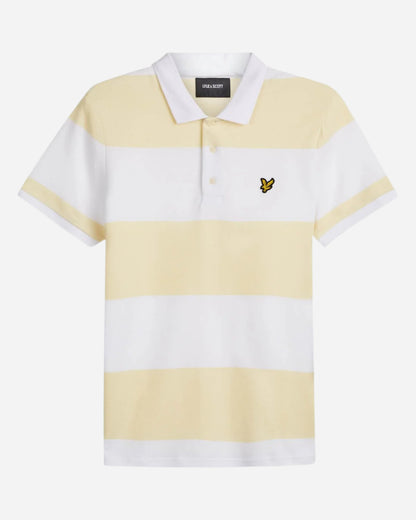 Lyle and Scott Wide Stripe Polo Buttercream - indi menswear